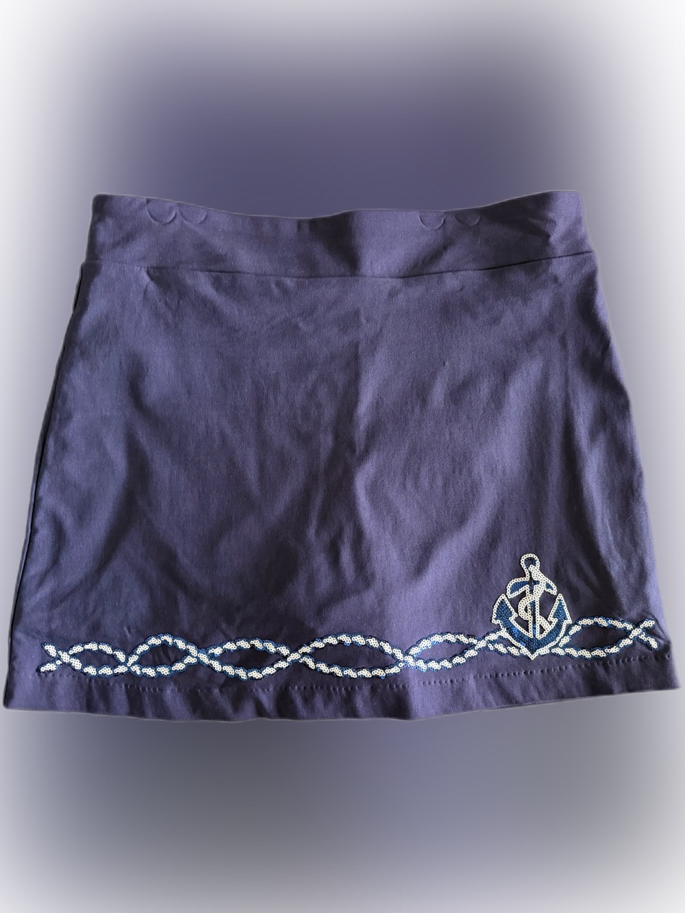 Coral Bay Anchor Rope Sequence Skort in Navy Blue Size L